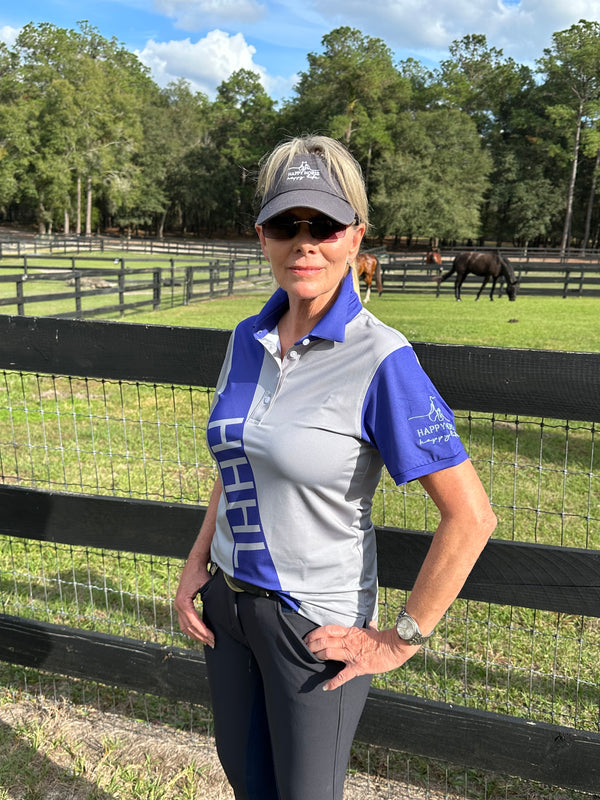 Purple & Grey - Ladies Sport Polo Shirt.