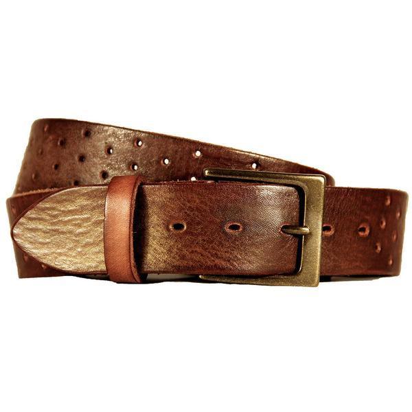 PERFORATA CURVED HANDMADE LEATHER BELT