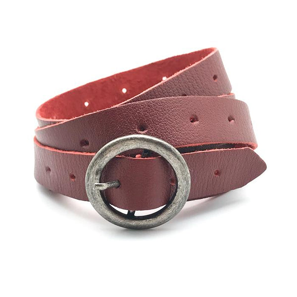 SINGLE WRAP SKINNY BELT | GENUINE LEATHER