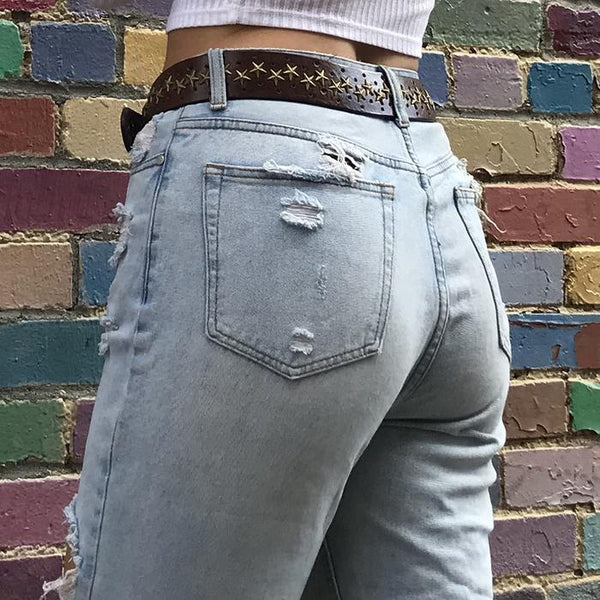 STAR CURVED HANDMADE LEATHER BELT