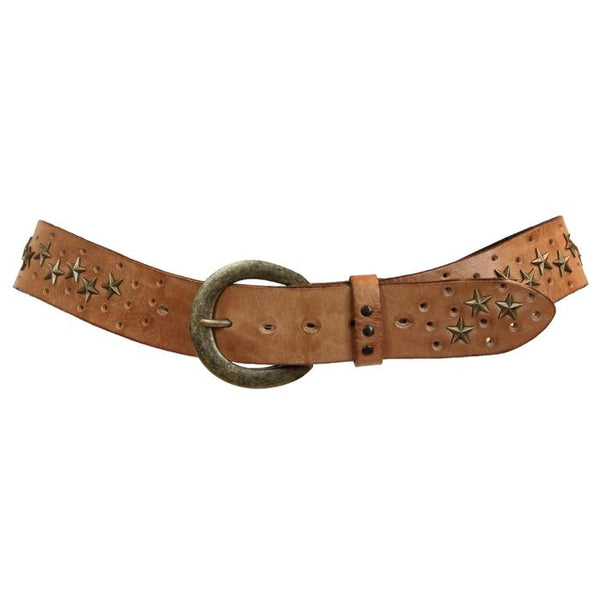 STAR CURVED HANDMADE LEATHER BELT