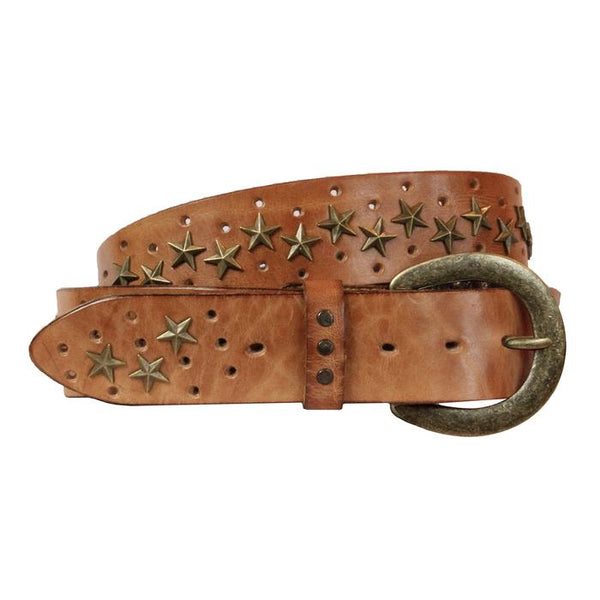 STAR CURVED HANDMADE LEATHER BELT