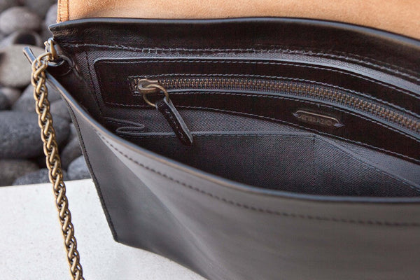 <b>Savannah</b> Leather Envelope Clutch and Crossbody Purse