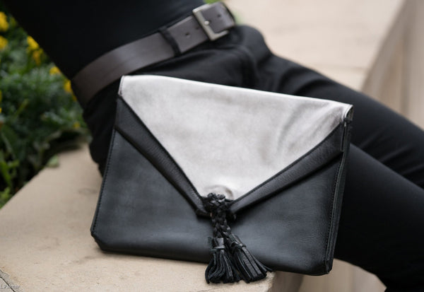 <b>Savannah</b> Leather Envelope Clutch and Crossbody Purse