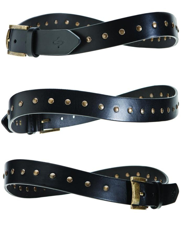 RIVETTI CURVED HANDMADE LEATHER BELT