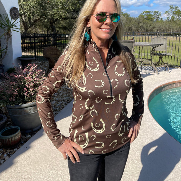 Horse Shoes - Designer Long-Sleeve Performance Shirt