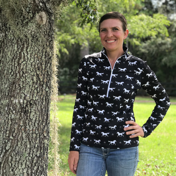 Lucky Horse- Designer Long-Sleeve Performance Shirt