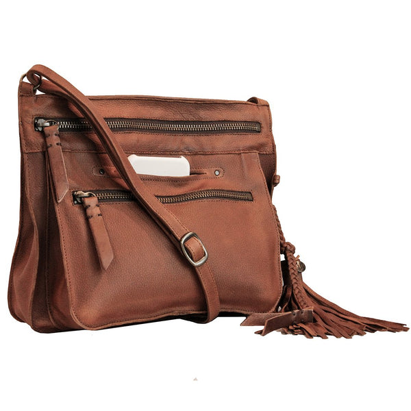 <b>Media</b> Lightweight Handmade Leather Crossbody Bag
