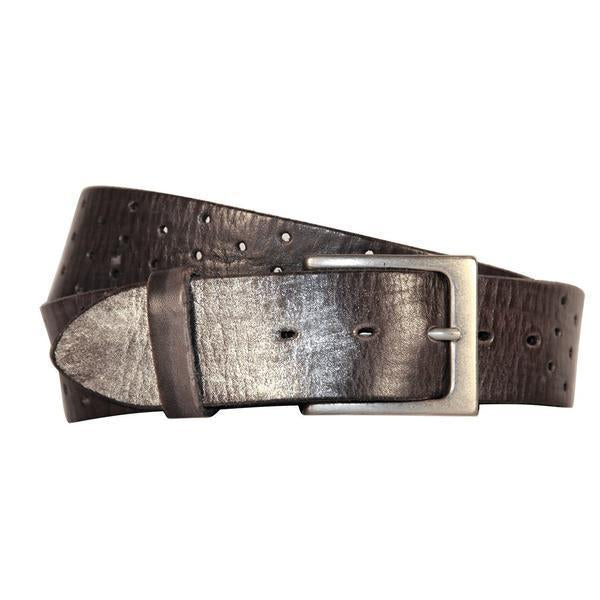PERFORATA CURVED HANDMADE LEATHER BELT