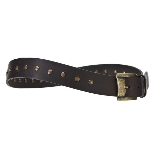 RIVETTI CURVED HANDMADE LEATHER BELT