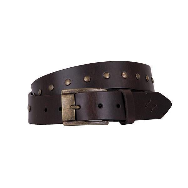 RIVETTI CURVED HANDMADE LEATHER BELT