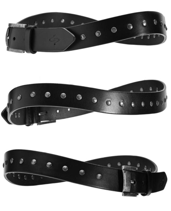 RIVETTI CURVED HANDMADE LEATHER BELT