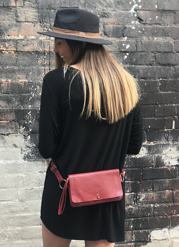 <b>Amelia</b> Handmade Leather Sling Bag | Belt Bag | Clutch