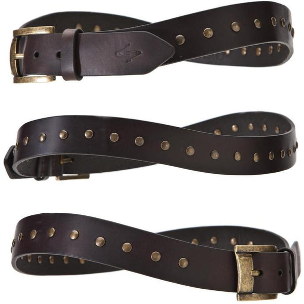 RIVETTI CURVED HANDMADE LEATHER BELT