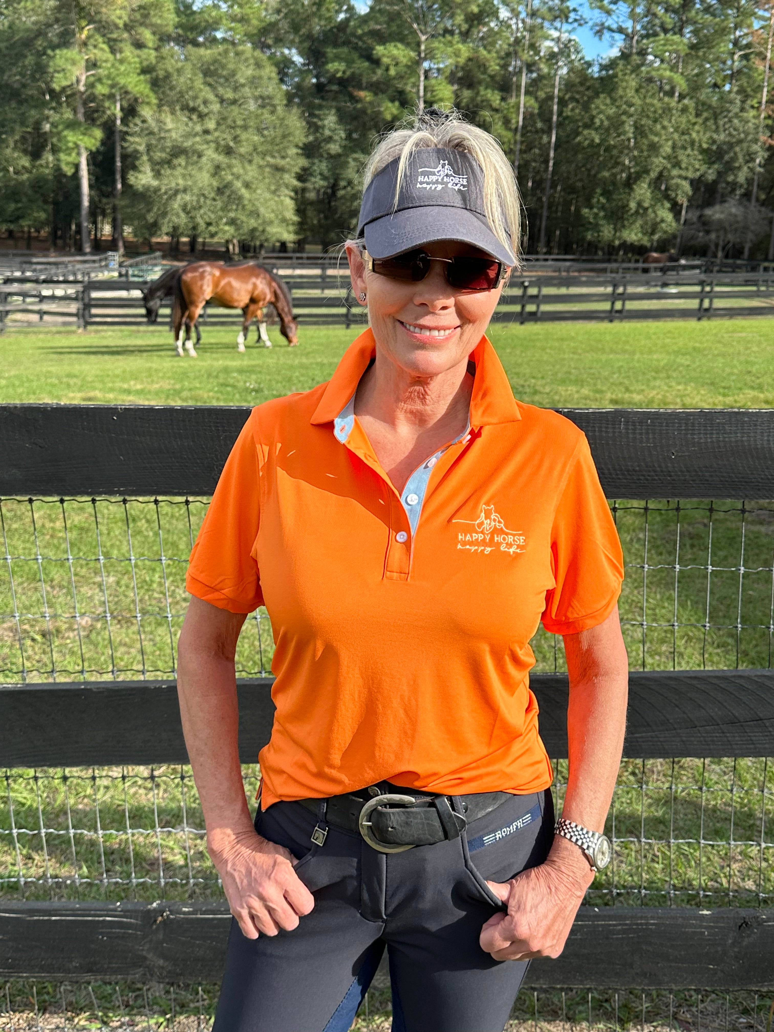 Orange Ladies Polo Shirt – Happy Horse Happy Life