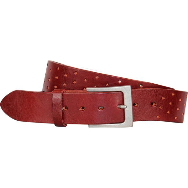 PERFORATA CURVED HANDMADE LEATHER BELT