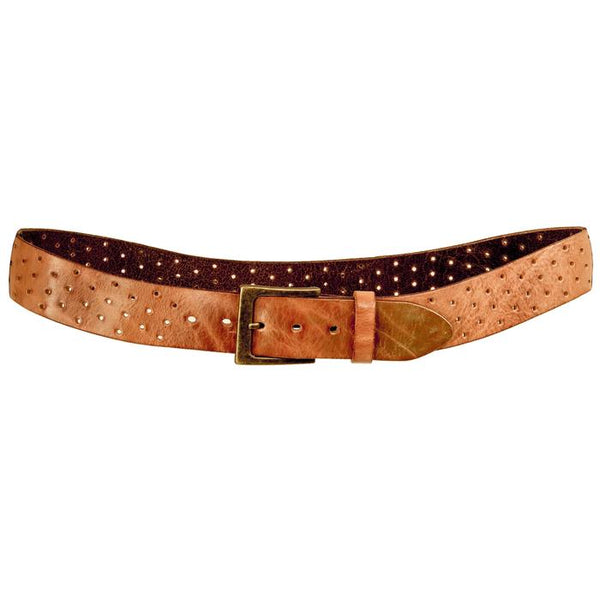 PERFORATA CURVED HANDMADE LEATHER BELT